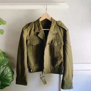 Vintage 60s Era Olive Green Military Jacket